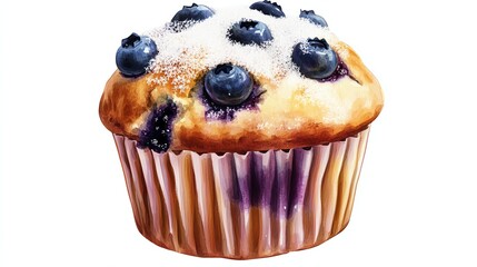 Delicious blueberry muffin with a light texture.