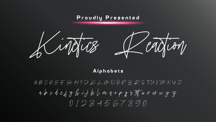 Hand drawn calligraphic vector monoline font. Distress signature letters. Modern script calligraphy type. ABC typography latin signature alphabet.