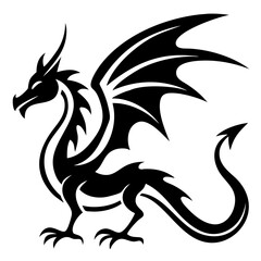 Majestic Dragon Silhouette Vector Art 
