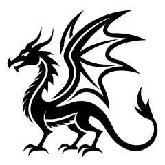 Fototapeta premium Majestic Dragon Silhouette Vector Art 
