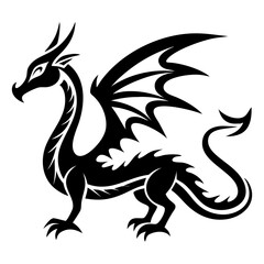 Obraz premium Majestic Dragon Silhouette Vector Art 