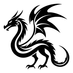 Obraz premium Majestic Dragon Silhouette Vector Art 