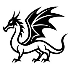 Obraz premium Majestic Dragon Silhouette Vector Art 