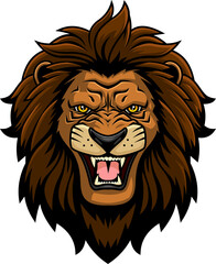 Roaring Lion Head Mascot Logo Style 