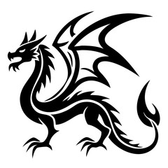 Majestic Dragon Silhouette Vector Art 
