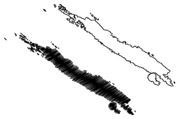 Isabel Province (Provinces of Solomon Islands, Solomon Islands, island) map vector illustration, scribble sketch Ysabel (Santa Isabel Island, San Jorge, Barora) map
