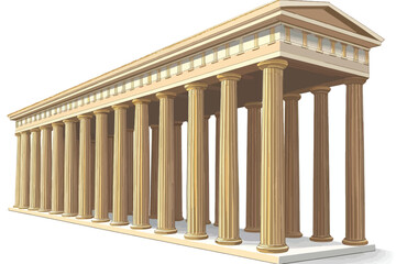 Fototapeta premium classical column isolated on white