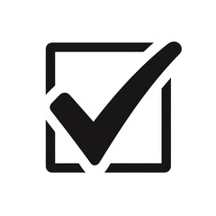 Checkmark in a Box Icon Representing Approval or Confirmation  on a transparent background