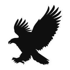 Eagle silhouette vector art black