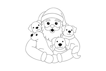 Christmas Dog Coloring Book  
