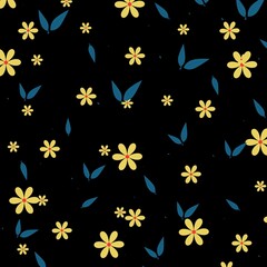 seamless pattern, Trendy seamless chamomile, daisies ditsy pattern. Fabric design with simple flowers. Vector cute flower pattern for fabric, wallpaper, wrap paper, background or abstract 