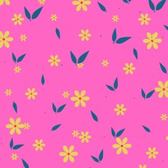 seamless pattern, Trendy seamless chamomile, daisies ditsy pattern. Fabric design with simple flowers. Vector cute flower pattern for fabric, wallpaper, wrap paper, background or abstract 