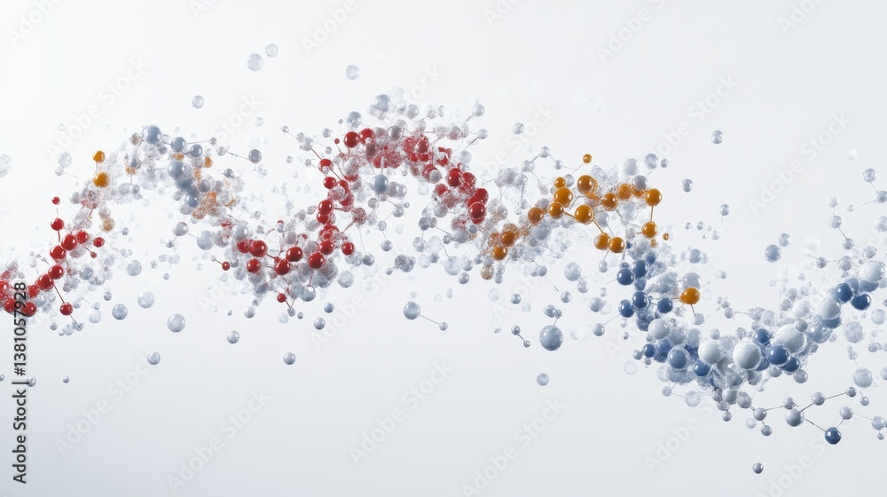 Poster dynamic molecular structures in abstract style science lab digital art clean background aesthetic vi