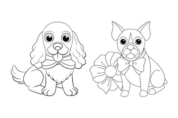 Christmas Dog Coloring Book  