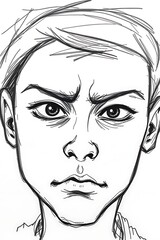 Angry Youth Portrait Drawing