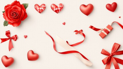 Roses Hearts Ribbons of Love