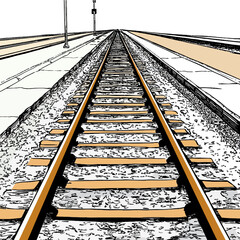 Naklejka premium railway in the countryside