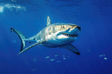 Fototapeta premium Great White Shark on transparent background