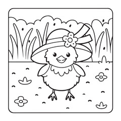 Easter, Easter Coloring Book, Easter Coloring Pages, Bold & Easy Coloring Page, Black & White Design, easter bunny coloring page, easter egg coloring page, easter collection easter Vector illustration