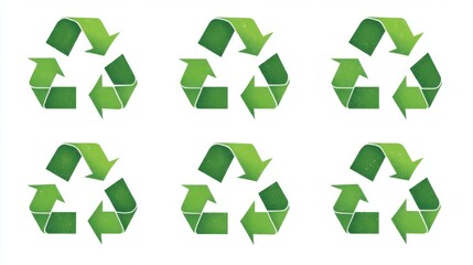 Obraz premium Pattern of green recycling symbols highlighting environmental awareness and sustainability