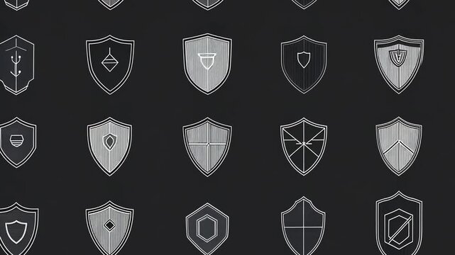 Digital Shields Create a Modern Protective Barrier Background Generative AI