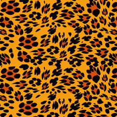 Seamless Leopard Print Pattern on Vibrant Yellow Background