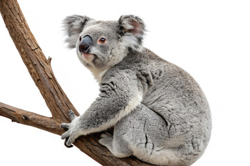 Naklejka premium Koala Bear Perched on a Tree Branch