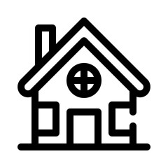 cottage house line icon