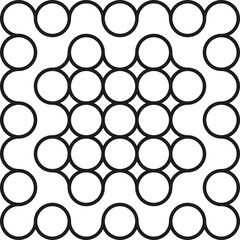 Circles merged together to form a square composition with fluid and smooth contour lines.