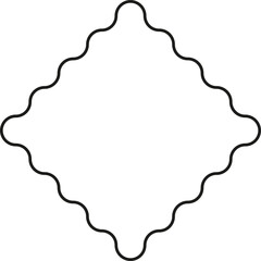 Circles merged to create a rhombus frame with wavy and fluid contours.