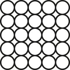 A set of 49 circles merged into a square shape with fluid lines and contours.