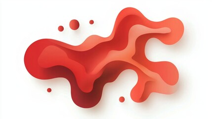 Abstract red fluid shapes with layered design for contemporary art and graphic projects