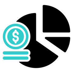 Profit Margin Icon Financial Projection and Management Glyph Dual Tone Design Vector Concept