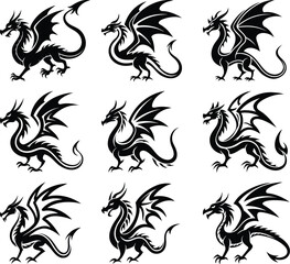 Majestic Dragon Silhouette Vector Art