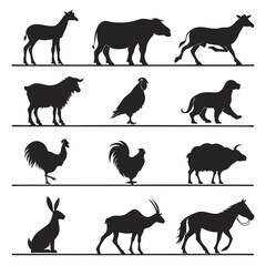 Obraz premium animals silhouettes vector