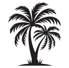 Fototapeta premium Palm tree silhouettes vector illustration.