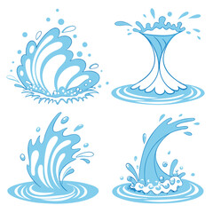 blue water splash vectors
