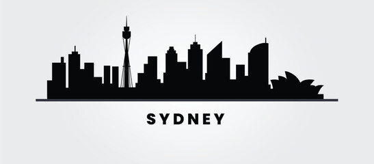 Fototapeta premium Flat design Sydney skyline silhouette vector