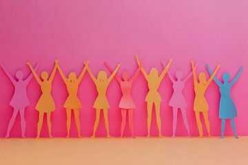 Colorful Women Celebrating Unity and Success