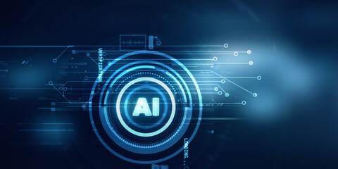 Obraz premium 2d illustration Artificial Intelligence (AI) concept