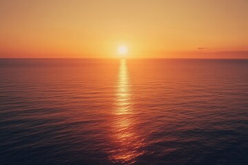 Fototapeta premium Golden sunset over tranquil ocean (1)