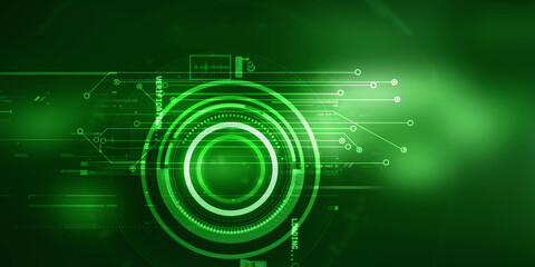 2d illustration Abstract futuristic electronic circuit technology background