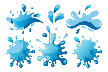 set of blue water drops
