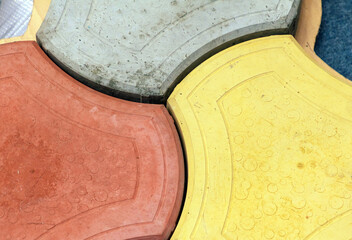 Colorful stone elements texture pattern on the floor background