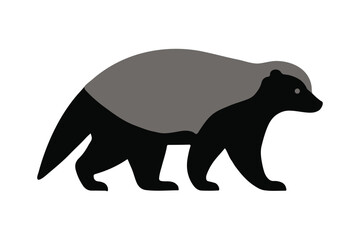 Honey Badger Silhouette Vector Fierce Animal Illustration
