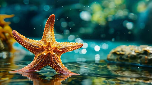 beautiful starfish underwater sea. Selective focus. nature.