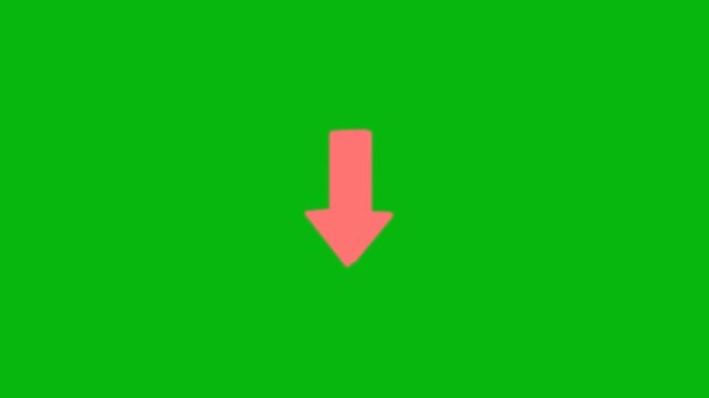 4k animated bouncing slide to down arrow on green background. directional swipe arrow, animated arrow pointing to downwards . directional arrow or down Arrow signal animation. down arrows moving icon 