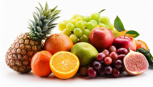 verschiedene obstsorten isoliert auf weissen hintergrund freisteller