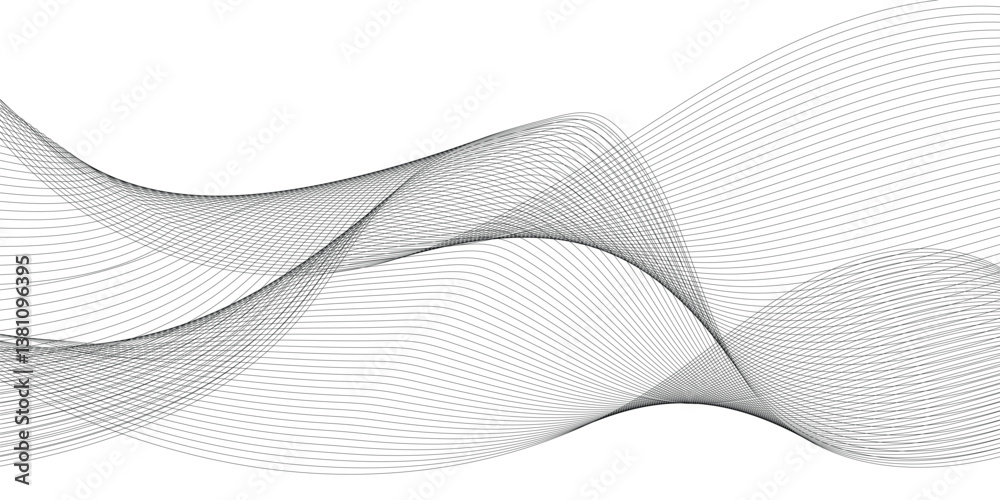Poster abstract wave line business background. thin line wavy abstract vector background. curve wave seamle