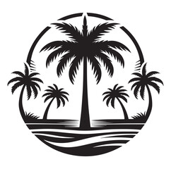 Palm tree silhouettes vector illustration.